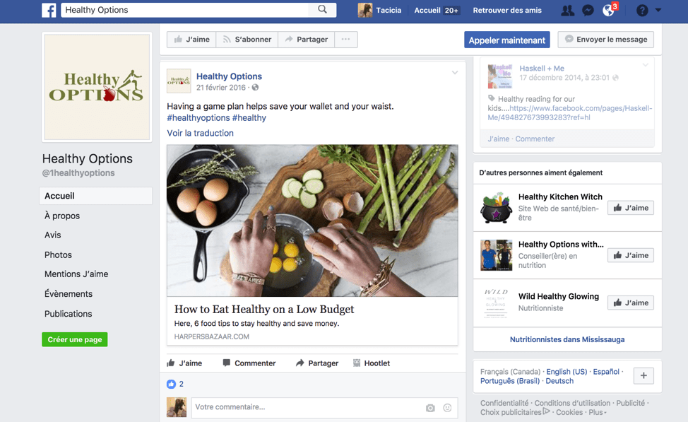 Healthy Options: Social Media&nbsp;Coordination